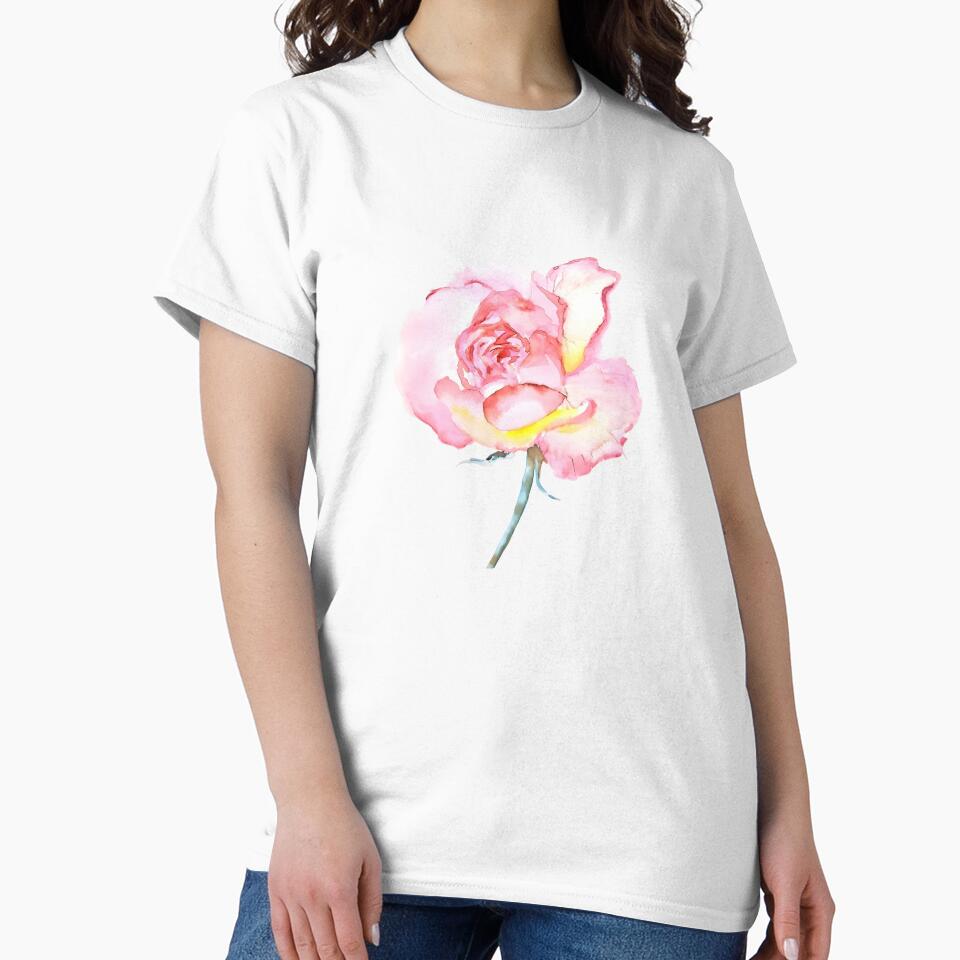 Dreamy Pastel Pink Watercolor Rose by elizafong