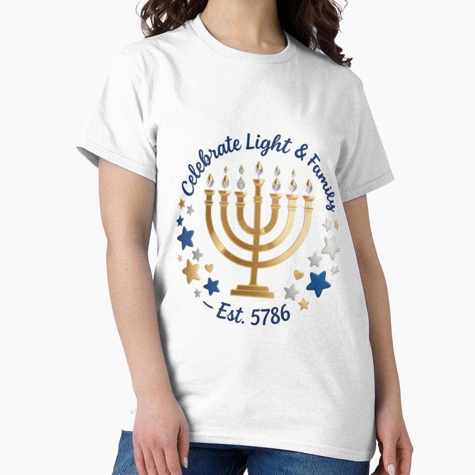 Celebrate Light & Family Hanukkah Menorah | Jewish Festival of Lights by Dezyra Clothing