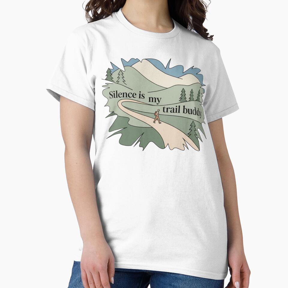 Silence Is My Trail Buddy – Minimalist Hiking Design by CrunchyGoats