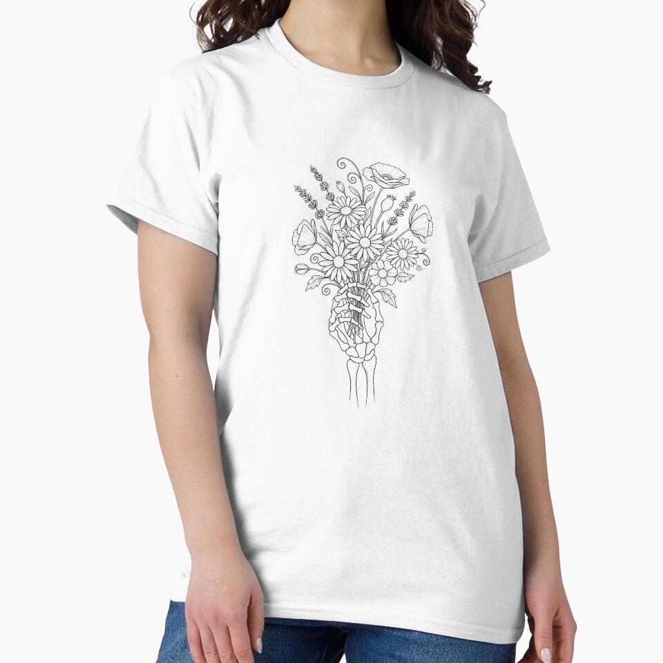 The Skeleton Hand & Wildflowers by Bal Drops