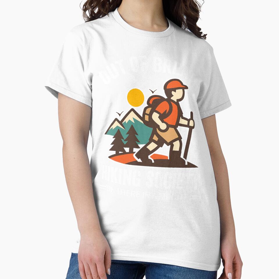 Out of Breath Hiking Society - Funny Mountain Hiker Phrase by Shape Snip Studio