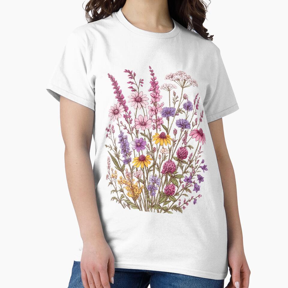 Vintage Wildflower Shirt, Botanical Floral Tee, Cottagecore Garden Gift by ToastDesign