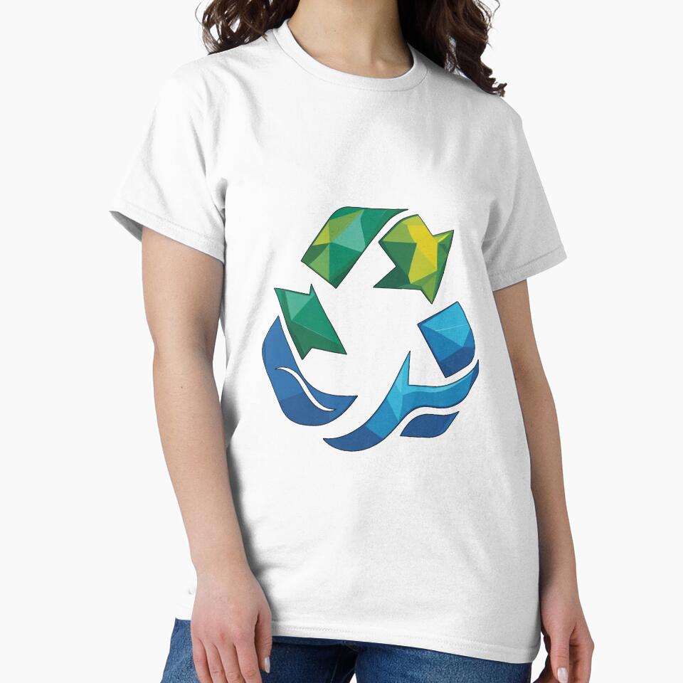 Minimalist Recycle Symbol – Eco Friendly Modern Design by Mythic Tide