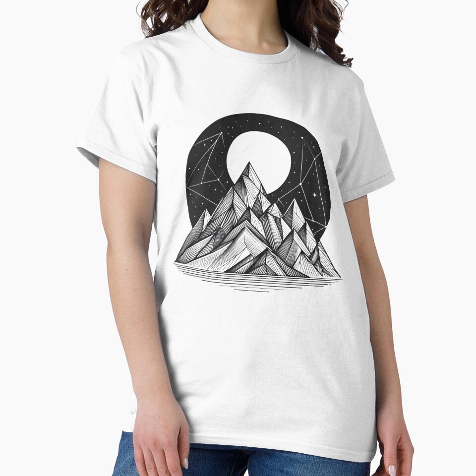 Abstract Geometric Mountain Line Art by thenextstepua