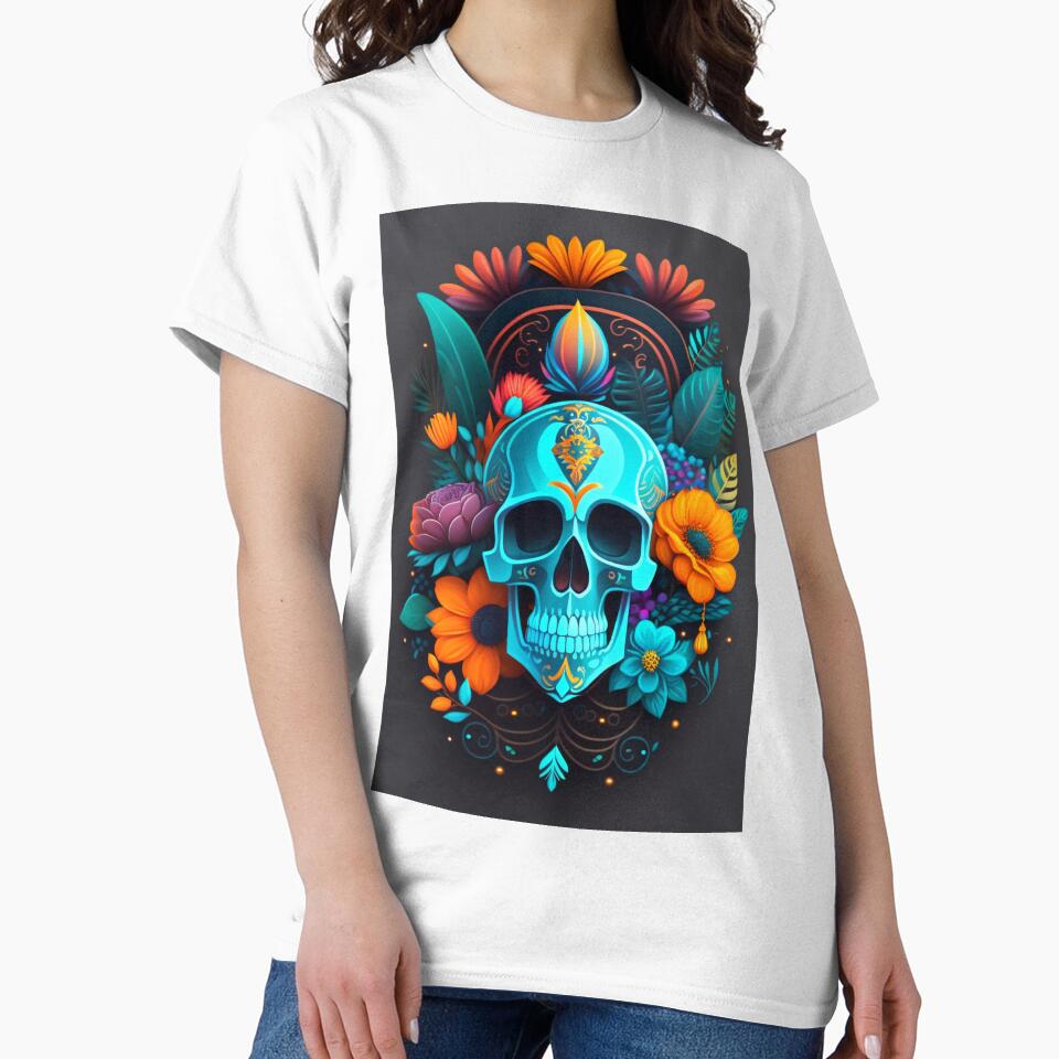 Enchanting Magical Sugar Skull - Vibrant Artistic Expression for Day of the Dead - Sober Sips by SoberSips