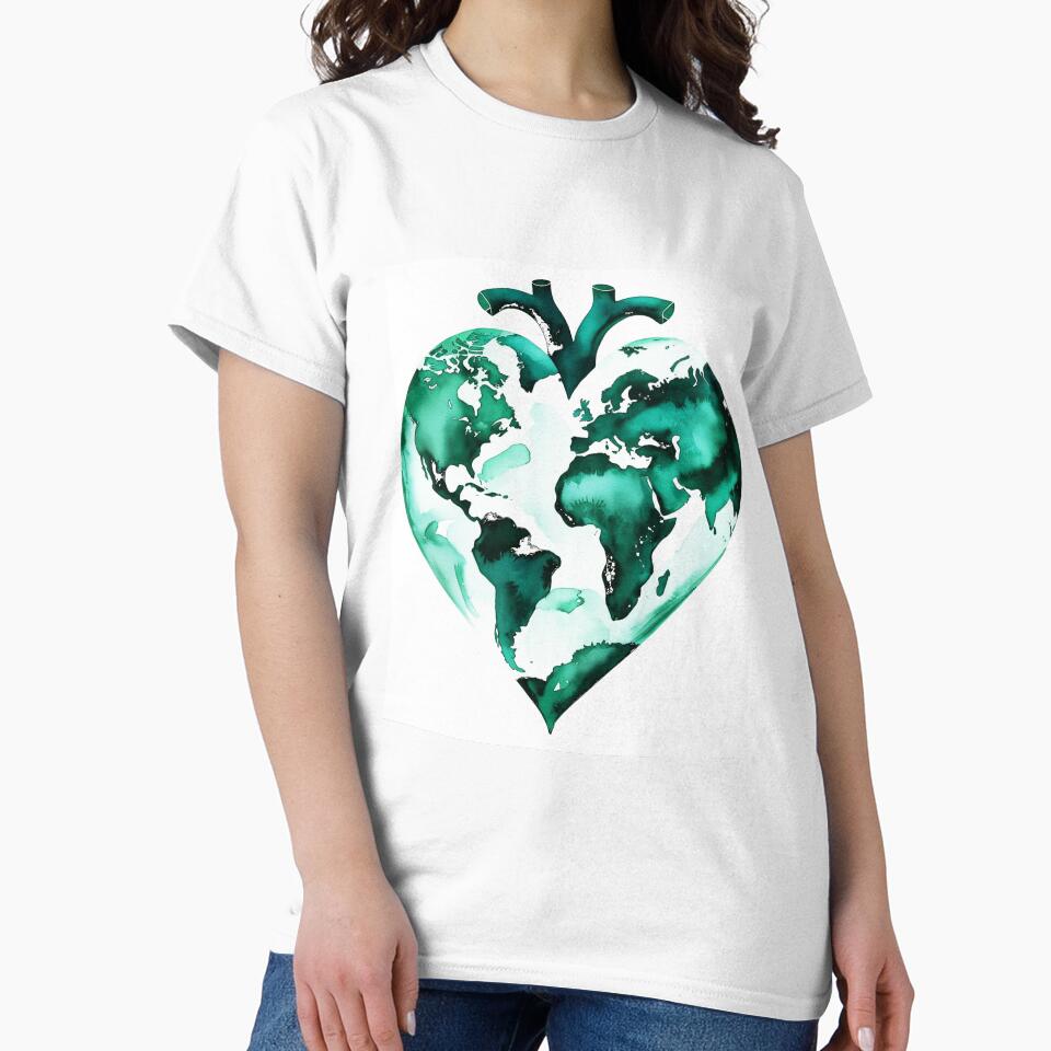 Earth as a Heart – Love for Our Planet Design by Mythic Tide