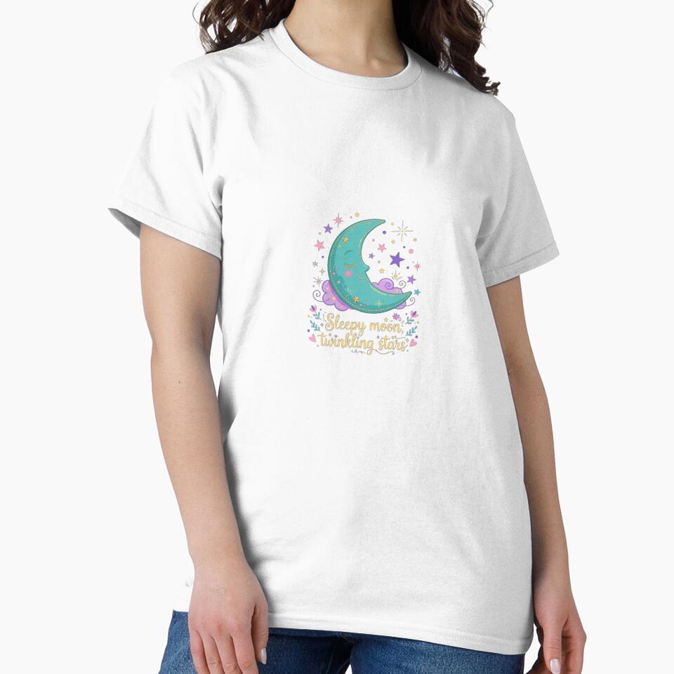 Sleepy Moon Twinkling Stars – Cute Dreamy Night Design by Design Sounds Studio