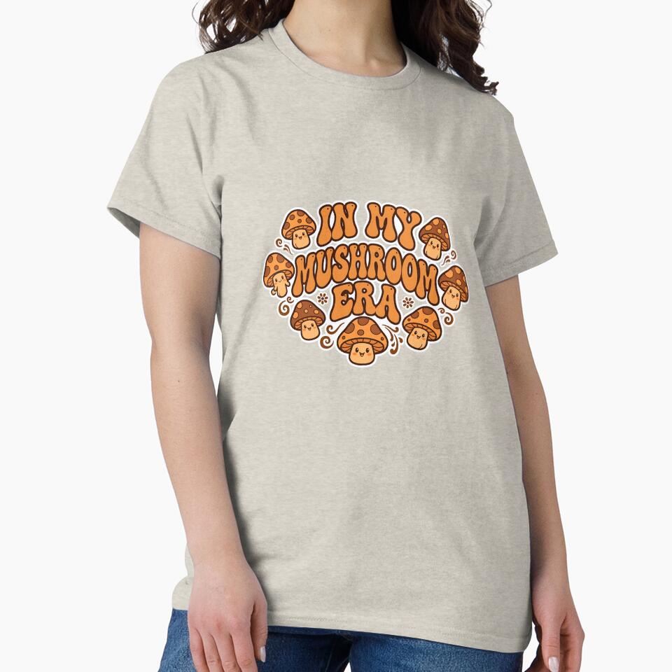 In My Mushroom Era Groovy Retro Fungi Design by ItsTheBeaz