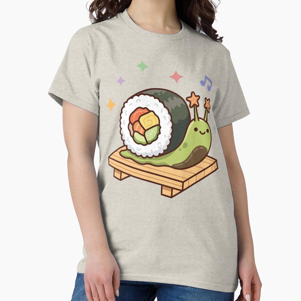 kawaii food sushi snail by Mochii-studio