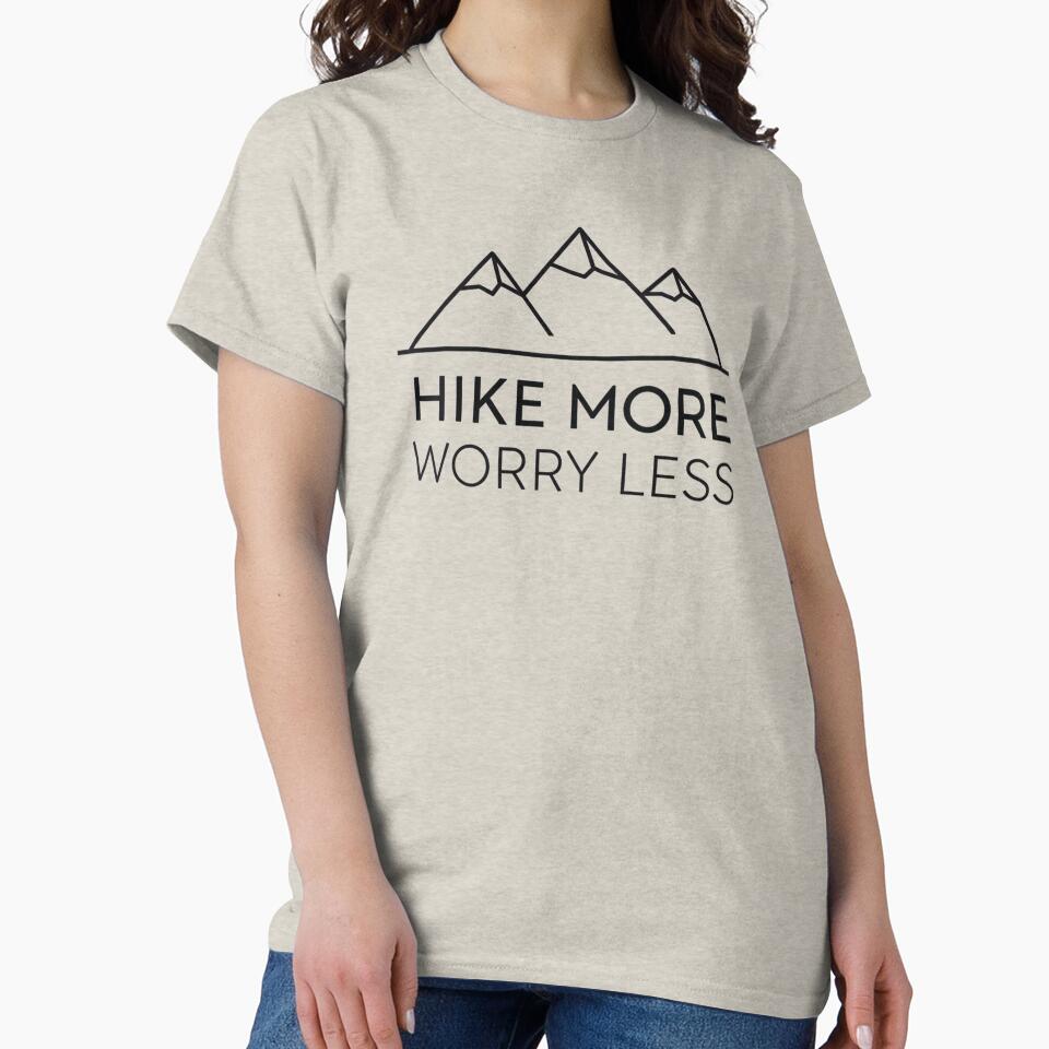 Hike More Worry Less Minimalist Mountain Design by Gabe1983