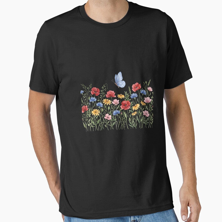 Wildflower Garden Butterfly Floral Nature Lover by SofenArt