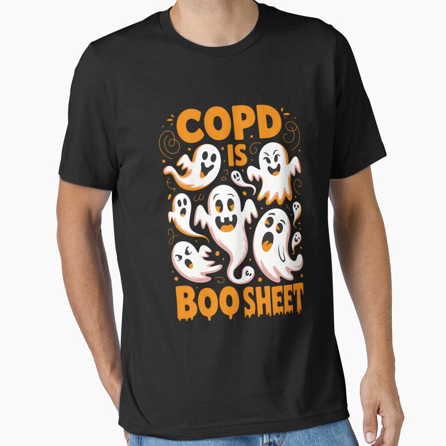COPD is Boo Sheet Orange Boos Funny Halloween Ghost by aidenpier