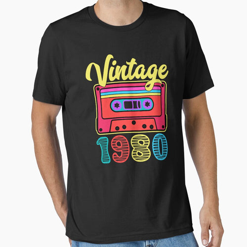 1980 Vintage Cassette – Retro Birth Year Birthday Colorful Gift Design by EmeraldeaArt