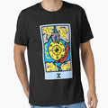Wait, is this pixel art tarot? Black - Major Arcana 'Wheel of Fortune' (Design for T-shirt, stickers and other accessories) by Pixel Waite