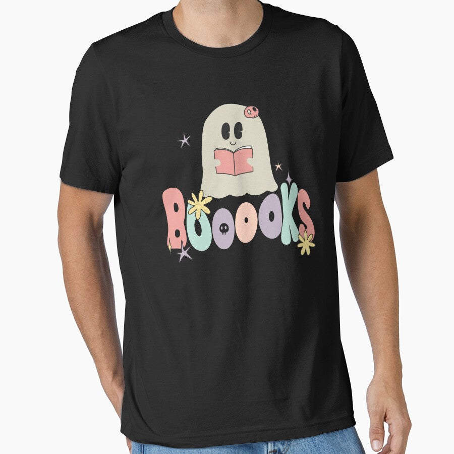 book lover kawaii spooky reading halloween groovy pastel 90s vintage by TNwandesignart