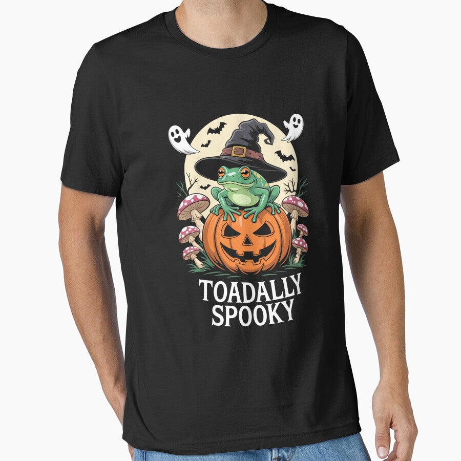 Spooky Funny Halloween Frog On Pumpkin by Turbotine