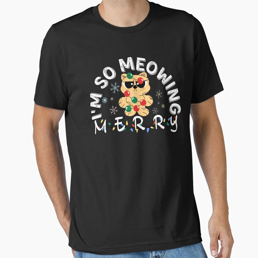 I'm So Meowing Merry. Cute Funny Christmas Cat Meme for Christmas Holidays by FunnyCatsFam