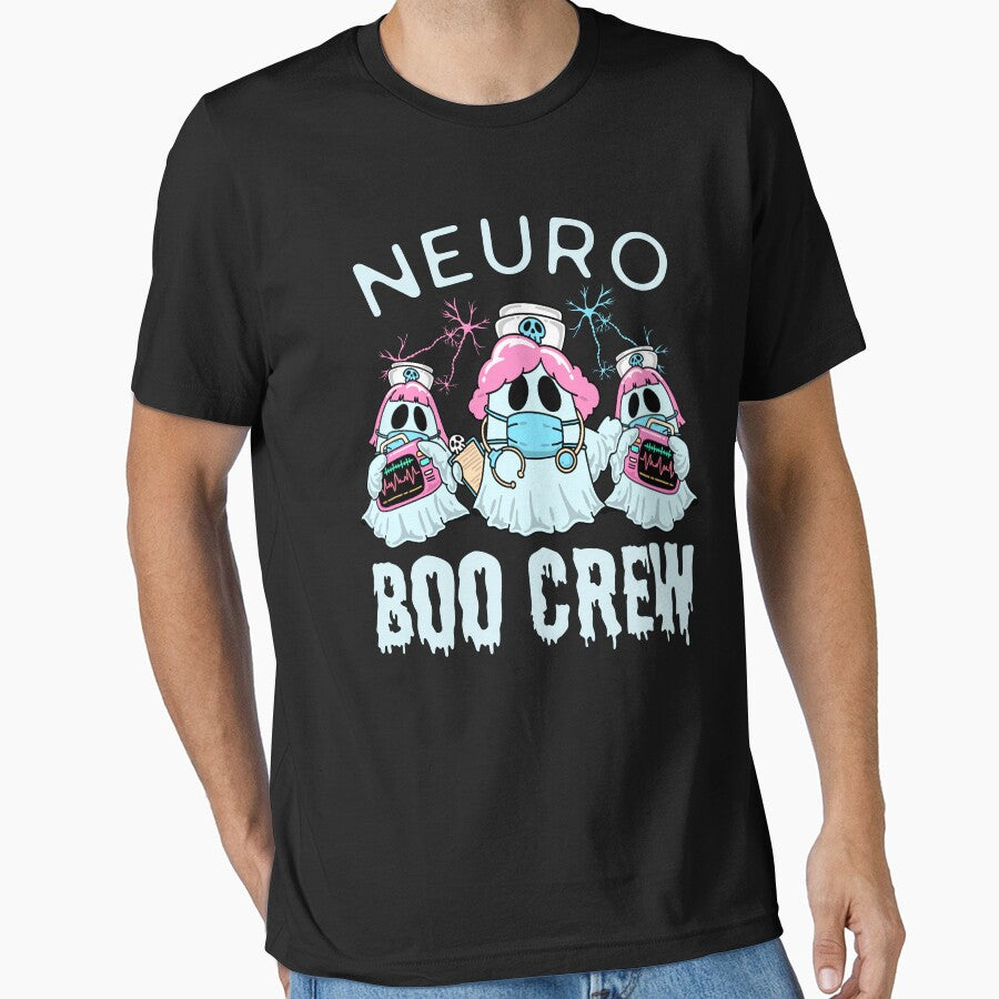 Neuro Boo Crew Halloween Ghost Neurology Nurse Brain Anatomy by macciodesigns