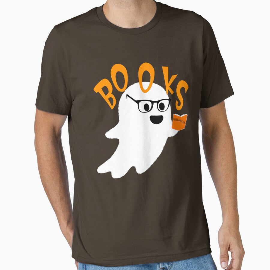 ghost reading halloween books t-shirt by ELEVATE  SHOP