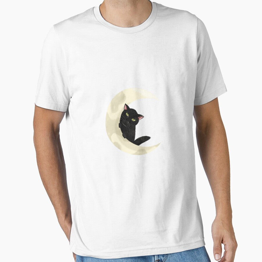 a black cat with a moon by Besselenee