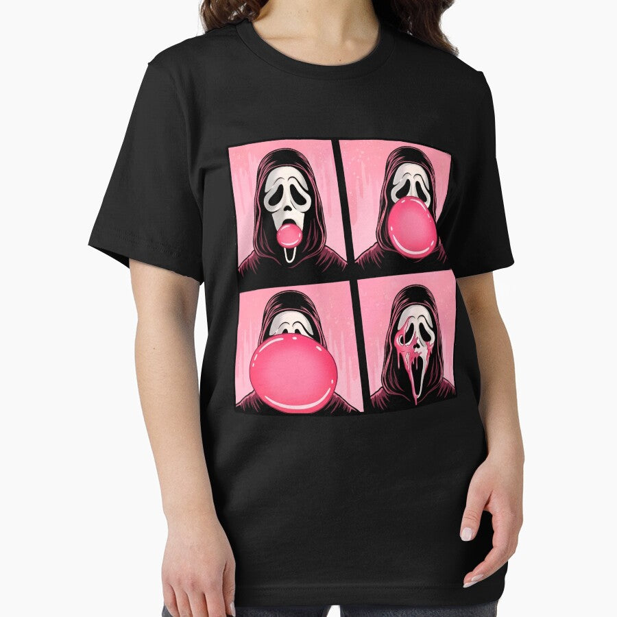 Ghostface Bubble Gum Pop Art Horror Parody Pink Halloween Ghost by thefirstbroo