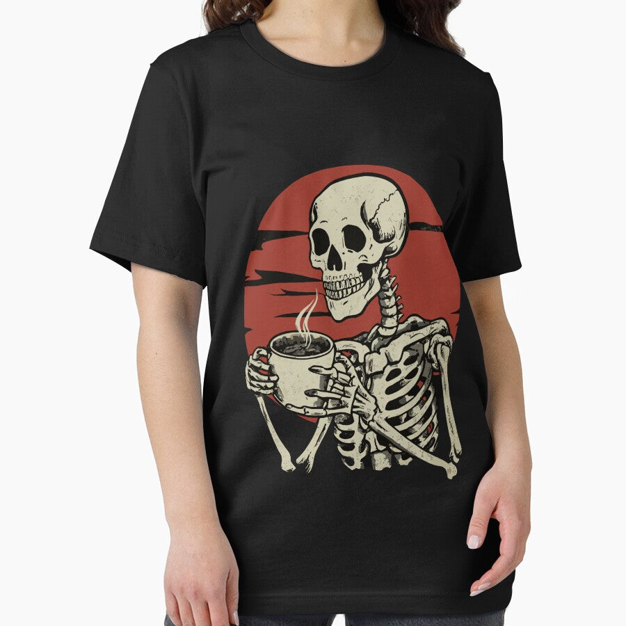 Funny Skeleton Drinking Some Coffee by babelshirt