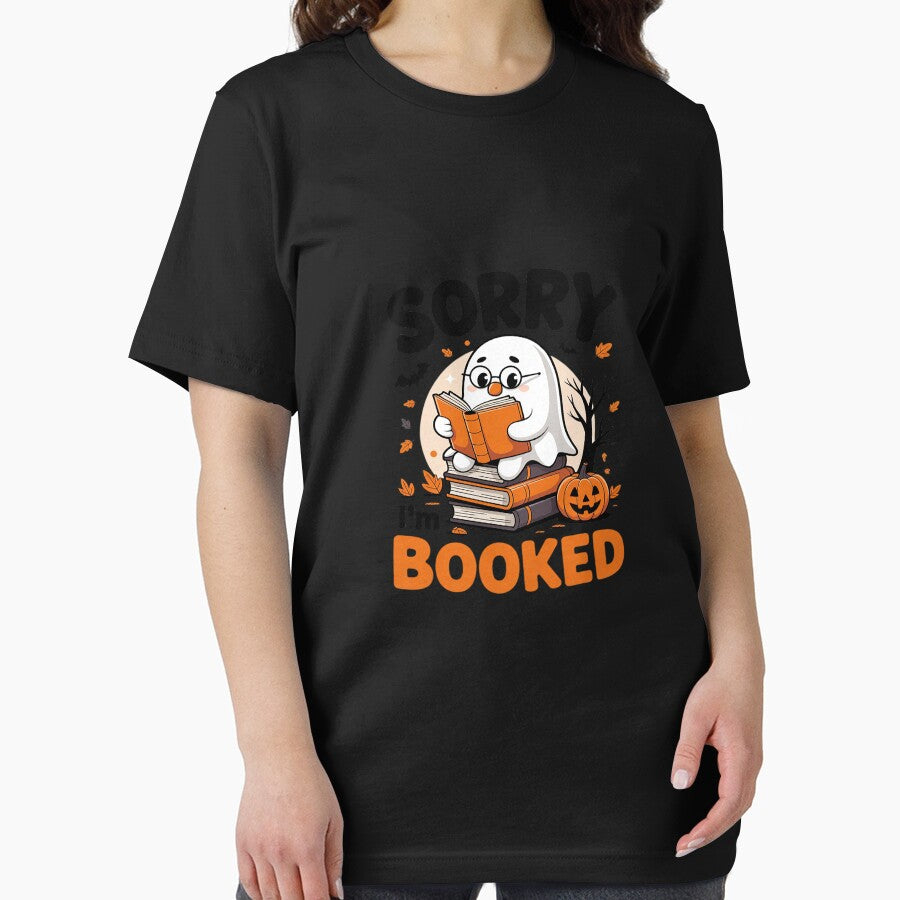 Sorry I'm Booked Ghost Reading Book Lover Teacher Halloween by GasVille