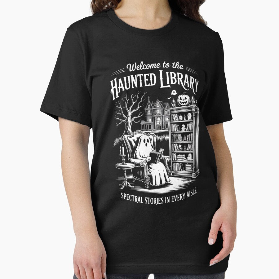 Welcome To The Haunted Library Halloween Ghost Reading Book by imsamaharem