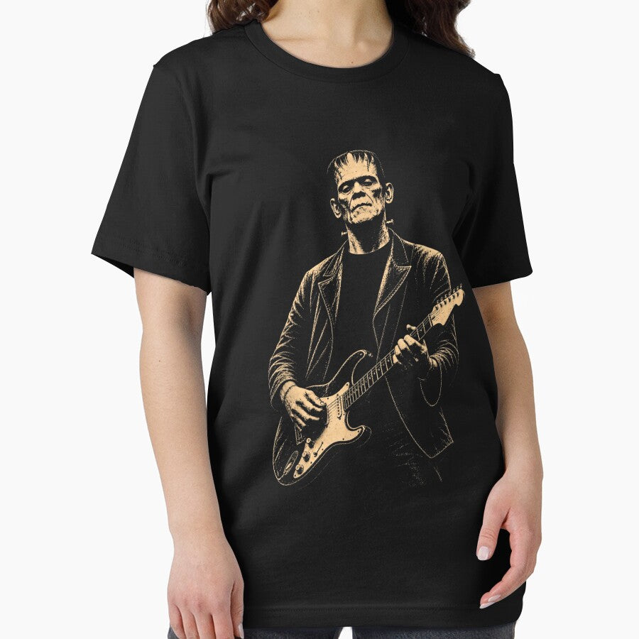 Vintage Frankenstein Playing Guitar Halloween Frankenstein by Juansustait