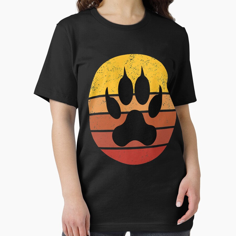 Wolf Paw Vintage Sunset Trendy Animal Silhouette by VintagePathway