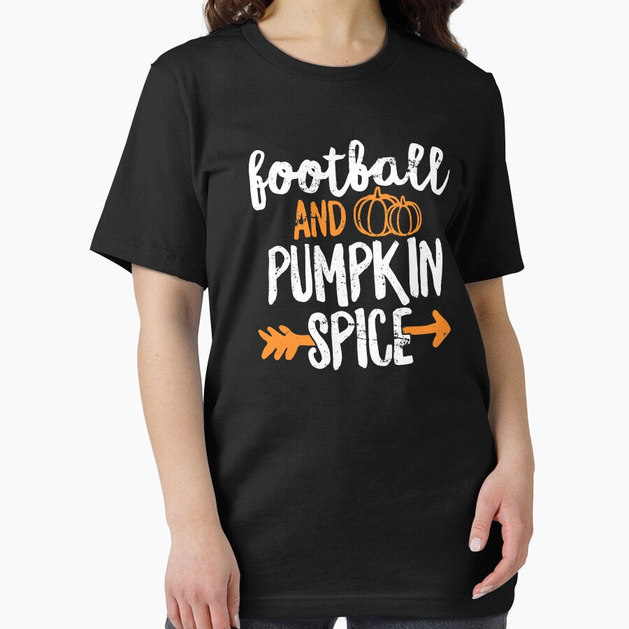 Football And Pumpkin Spice T-Shirt Fall Tailgate by 14thFloor