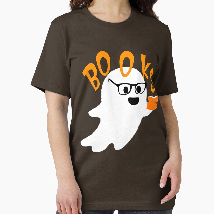ghost reading halloween books t-shirt by ELEVATE  SHOP