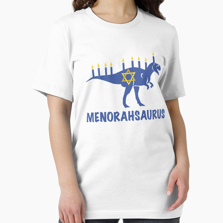 Funny Hanukkah Dinosaur MenorahSaurus Dino T Shirt by Dan66