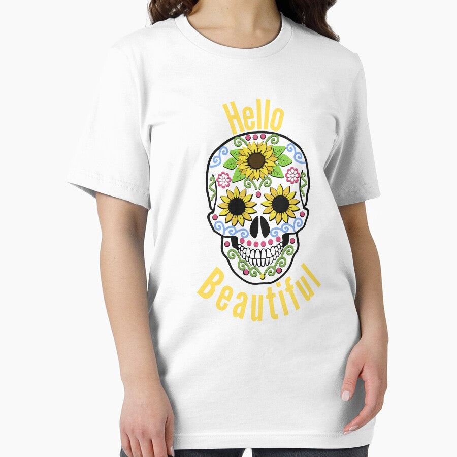 Hello Beautiful - Sugar Candy Skull Design by RudeBeeDesigns