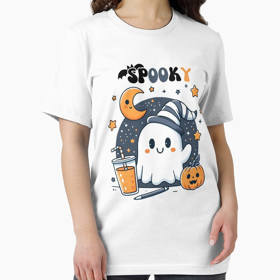Cute Halloween Spooky Ghost With Drink by CrasyART