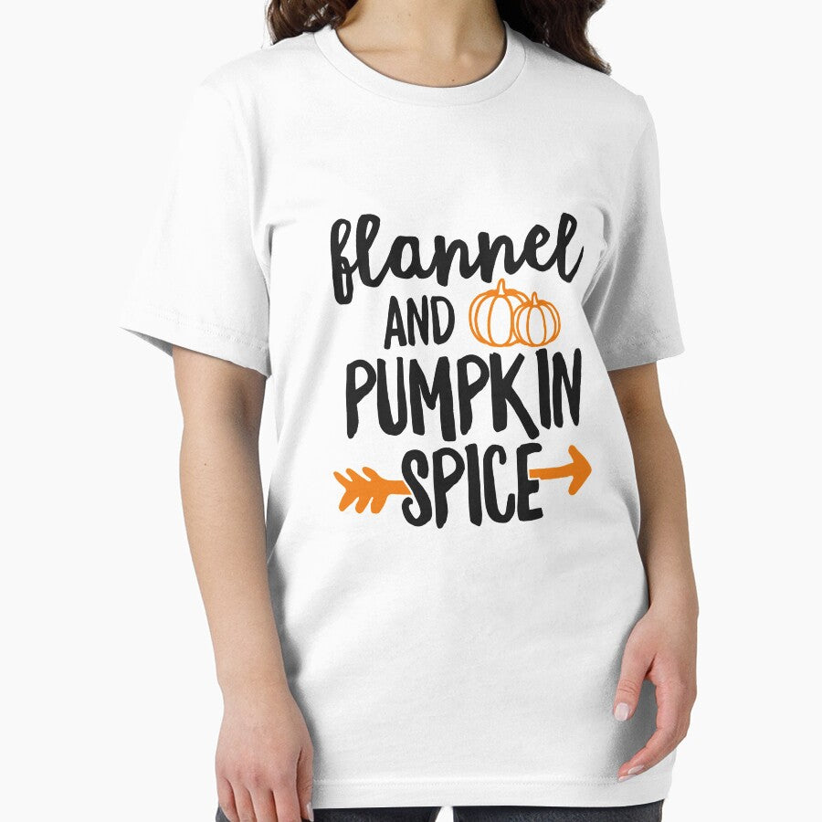 Flannels And Pumpkin Spice T-Shirt Fall Autumn Love by 14thFloor