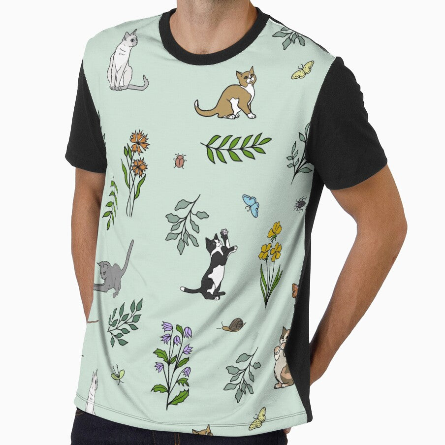 Flower Garden Kittens in Sage by JaRuDiCat