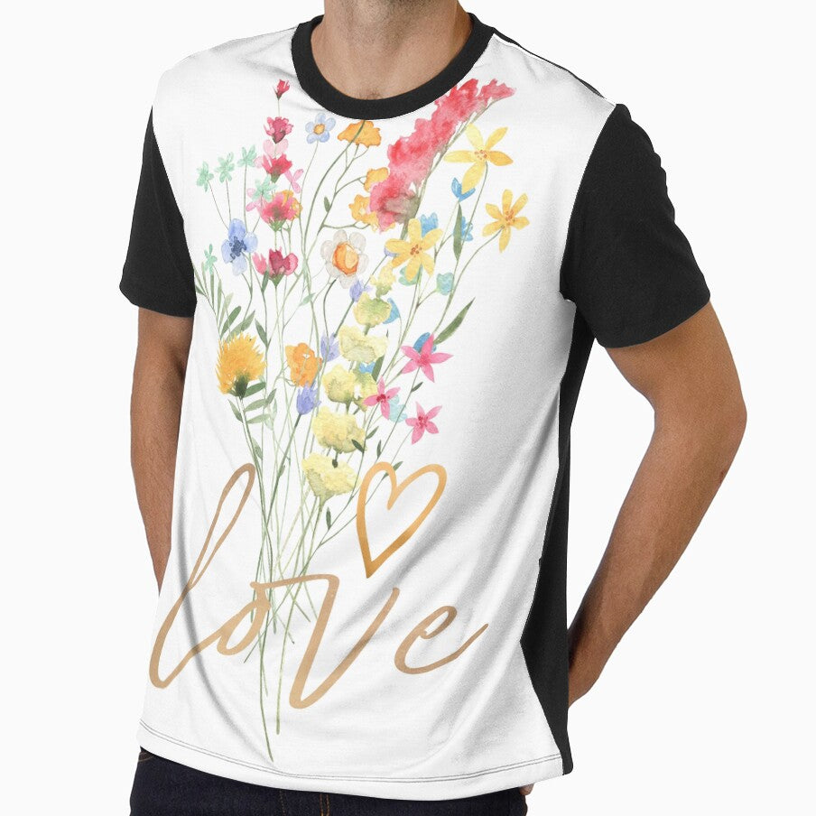 Wildflowers in watercolor, Botanical Shirt by DesignDare