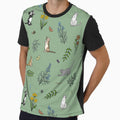 Flower Garden Kittens in Dark Green by JaRuDiCat