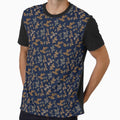 Fall leaves Pattern Navy Blue by Avva Creations