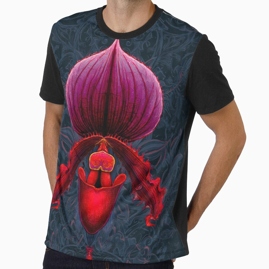 Dark Academia Gothic Red Orchid Flower by scicilysimonee