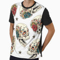 sugar skull and rose repeat design by paperandinkuk