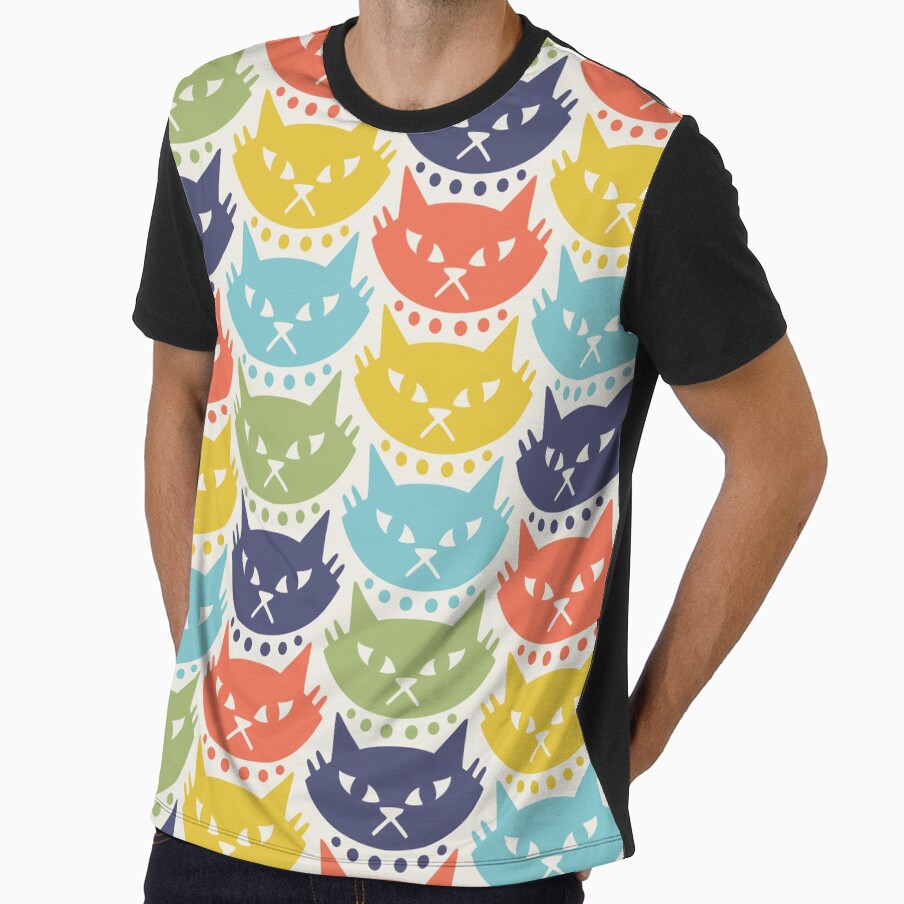 Mid Century Modern Cat Pattern 336 by tonymagnerart