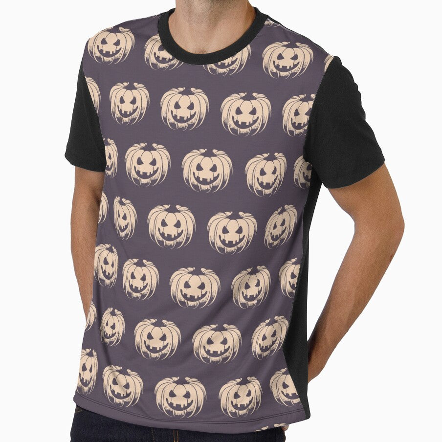 Warm Spooky Pumpkins Halloween Pink Black by Claudia S. Design