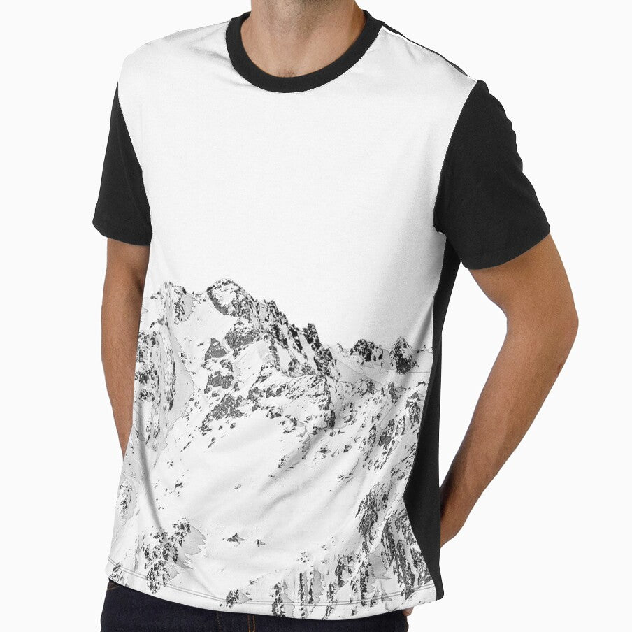 Mountains Black and White Minimalist Landscape by JoshuaSmall