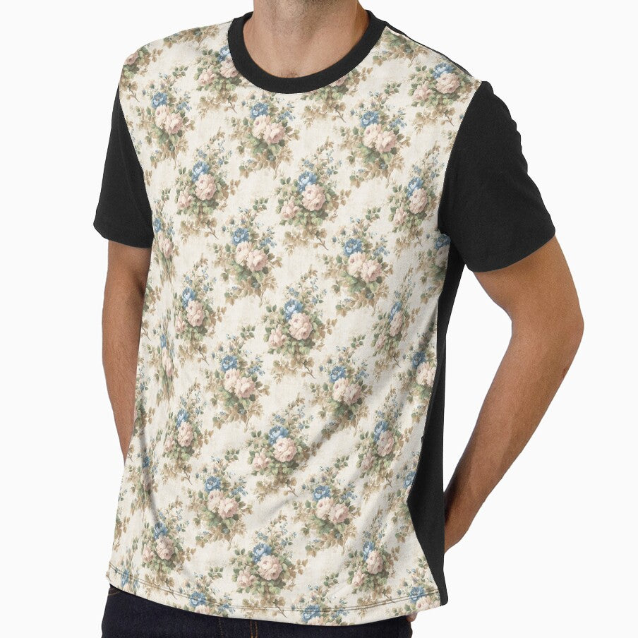 Distressed Vintage Blue Floral by LouieVanille