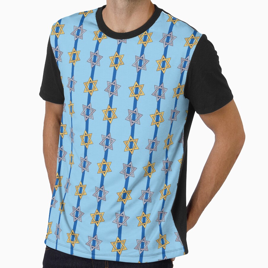 Star of David Hanukkah Stripes Blue by CI Creative Design LLC