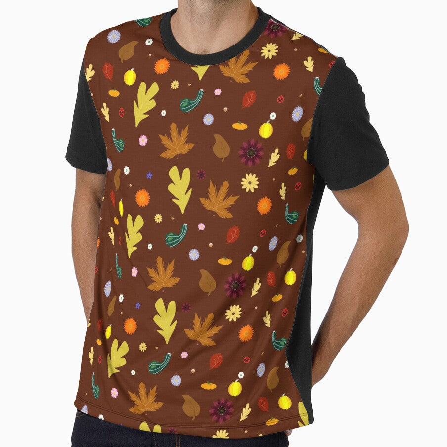 AUTUMN - Fall Leaves, Gourds, Flowers, and Acorns Version 1 (Chestnut Brown) by CoraDaffodil