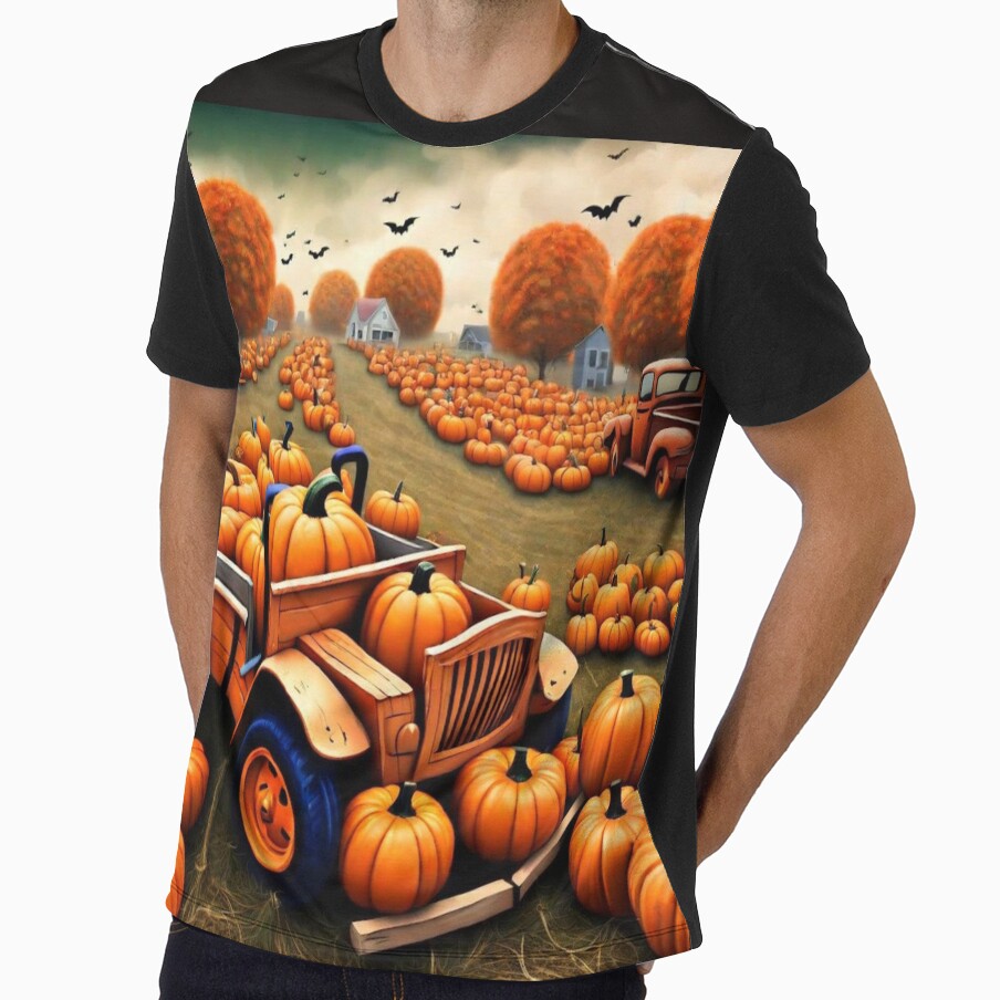 SPOOKY SEASON PUMPKIN HAY RIDE IN THE COUNTRY by Arts4U