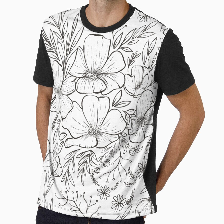 Hand-drawn Botanical Floral Illustration — Line Art by Morinically
